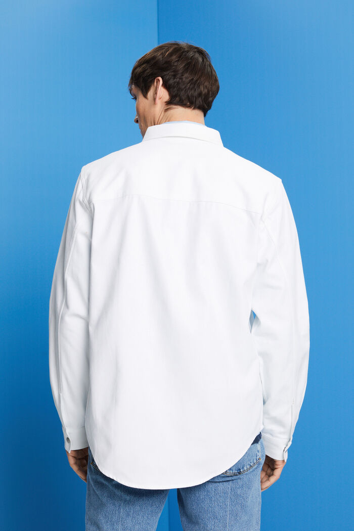 Overshirt in twill, 100% cotone, WHITE, detail image number 3