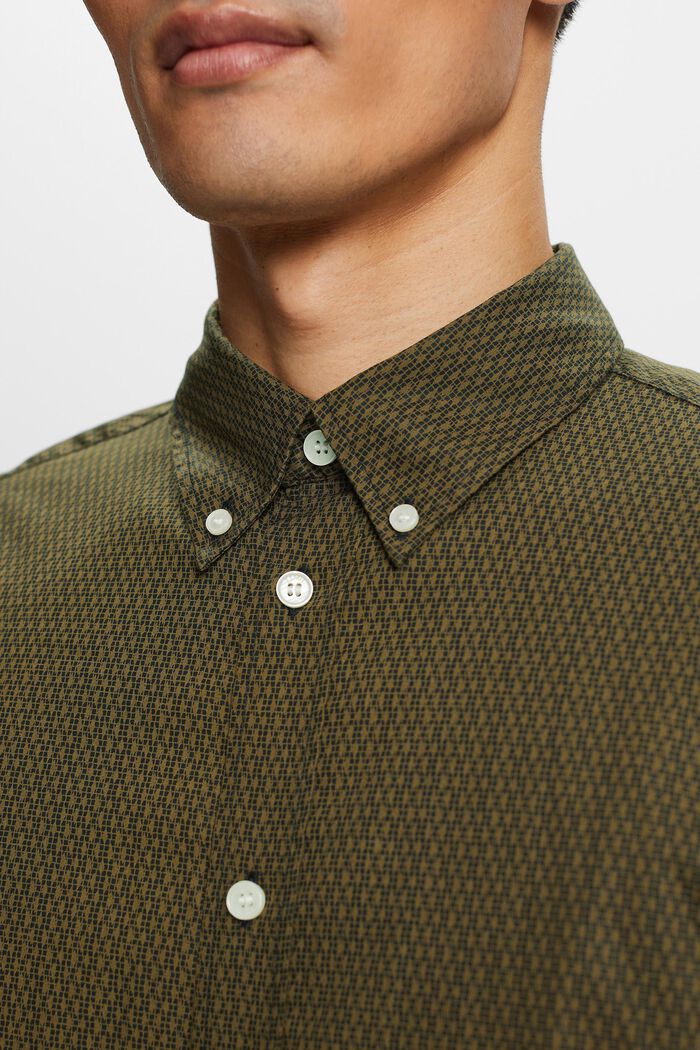Camicia relaxed fit con stampa in cotone, DARK KHAKI, detail image number 2