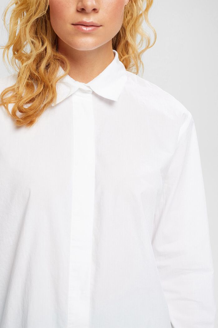Camicia blusata oversize, WHITE, detail image number 6