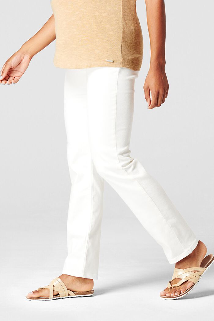 Jeans elasticizzati con fascia premaman, BRIGHT WHITE, detail image number 2