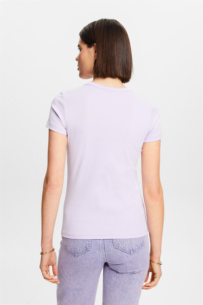 T-shirt in cotone con logo, LAVENDER, detail image number 2