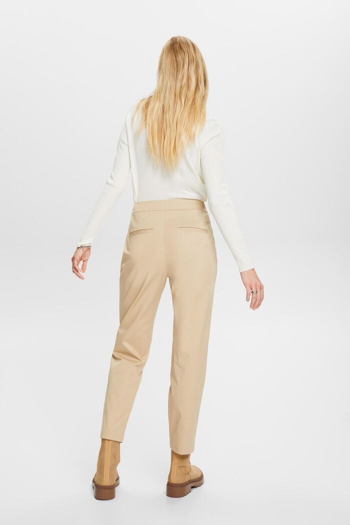 Pantaloni chino con cintura fissa, 100% cotone, SAND, detail image number 3