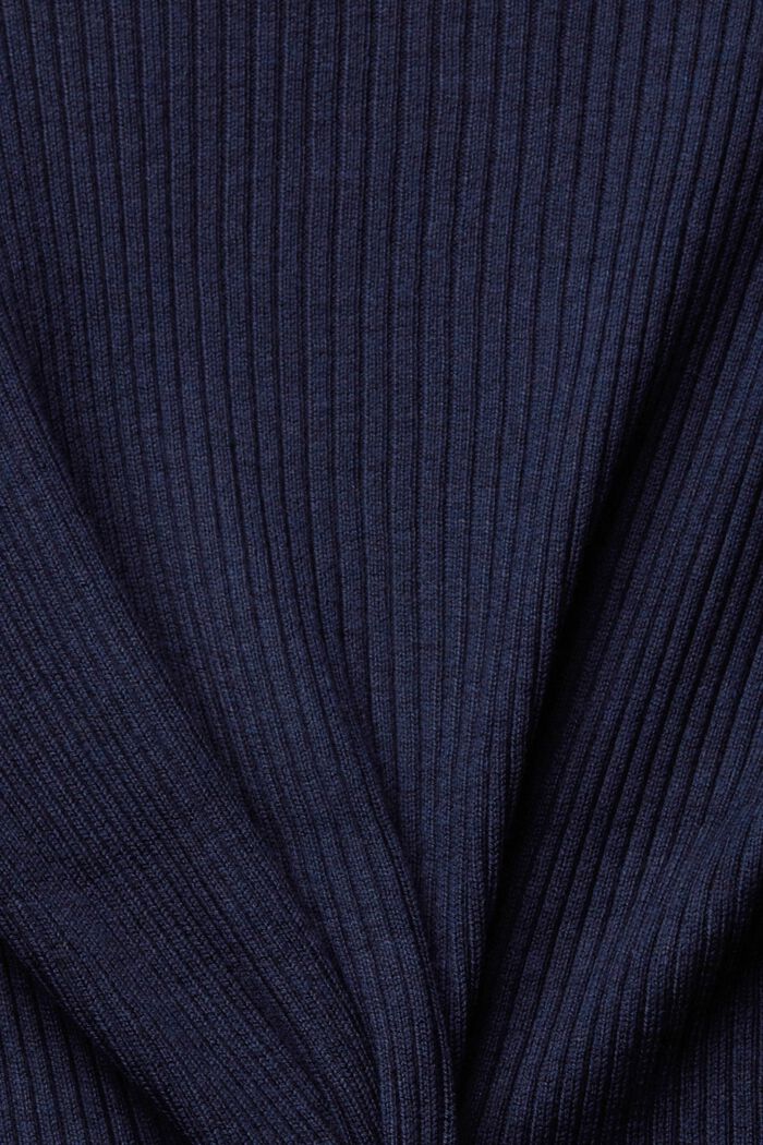 Cardigan a coste con orlo a fazzoletto, NAVY, detail image number 1