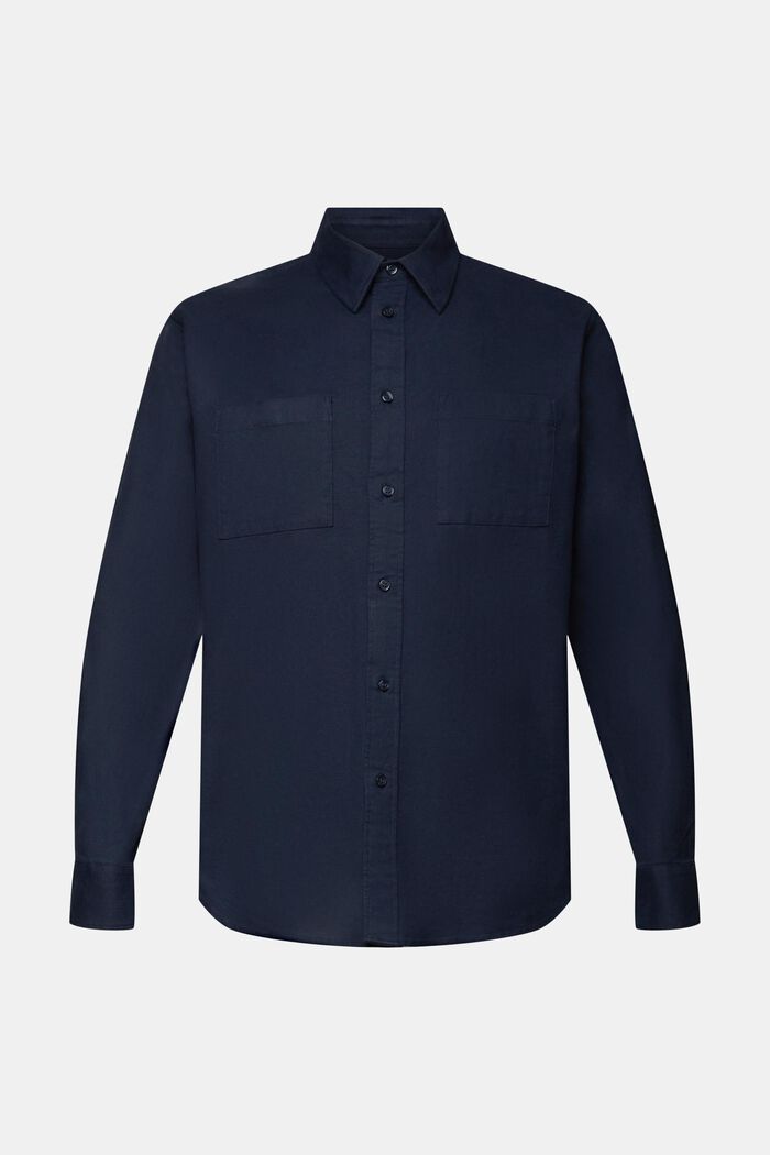 Camicia in flanella di cotone, PETROL BLUE, detail image number 6
