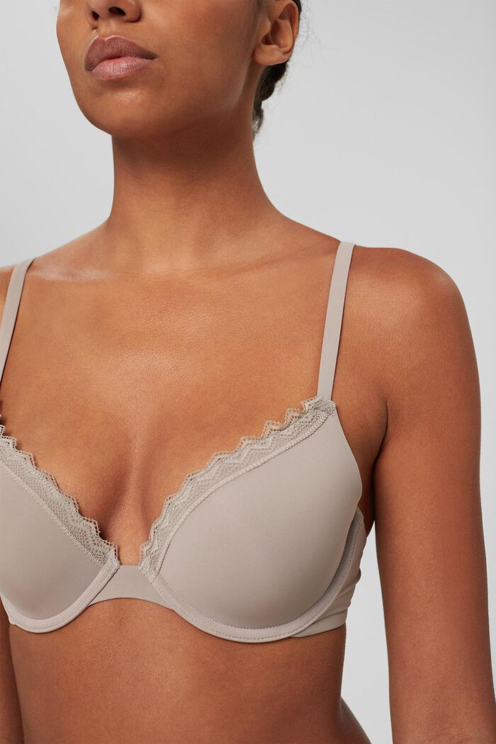 In materiale riciclato: reggiseno push-up con pizzo, LIGHT TAUPE, detail image number 2