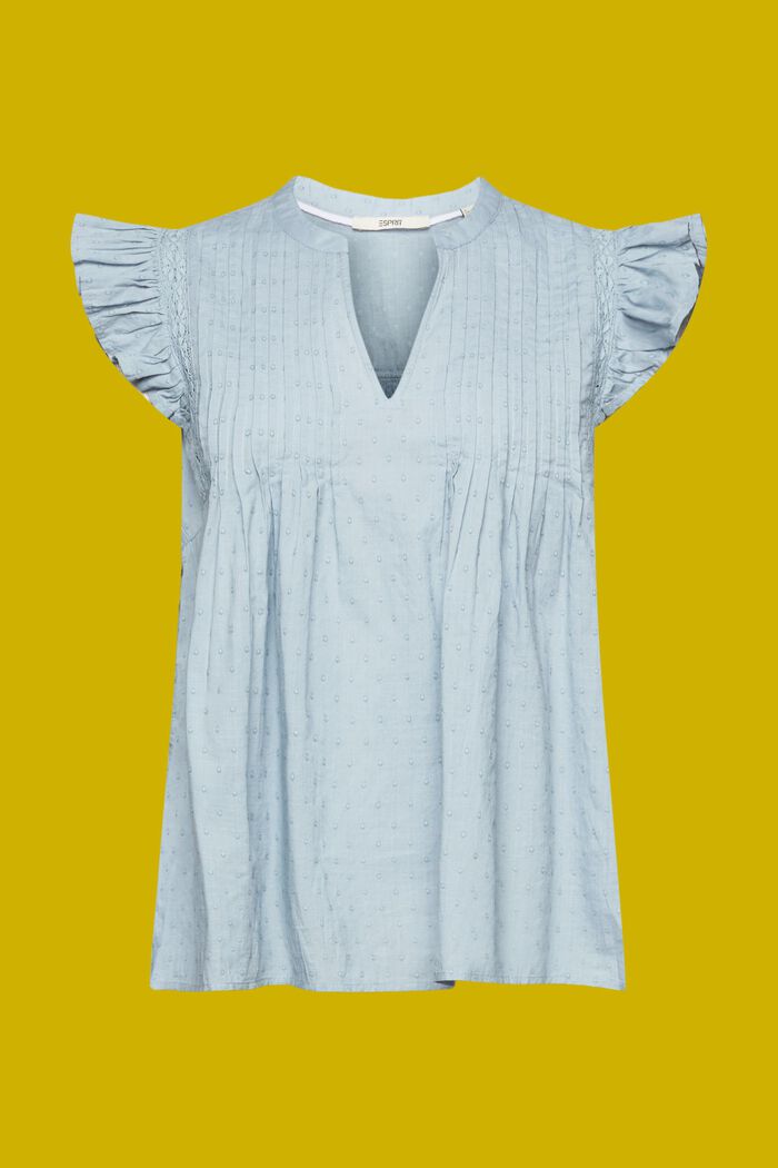Blusa senza maniche in plumetis, 100% cotone, LIGHT BLUE LAVENDER, detail image number 5