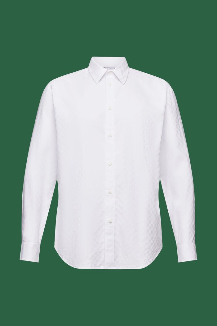 Camicia in cotone jacquard, WHITE, detail image number 6