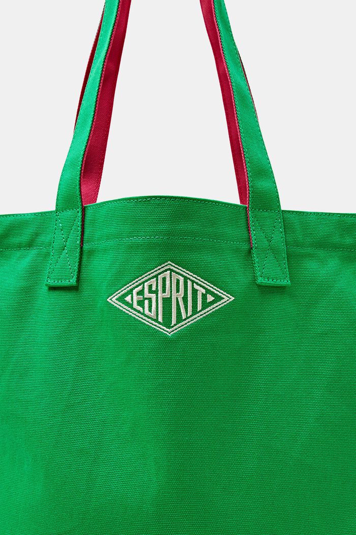 Tote Bag in cotone con logo, GREEN, detail image number 1