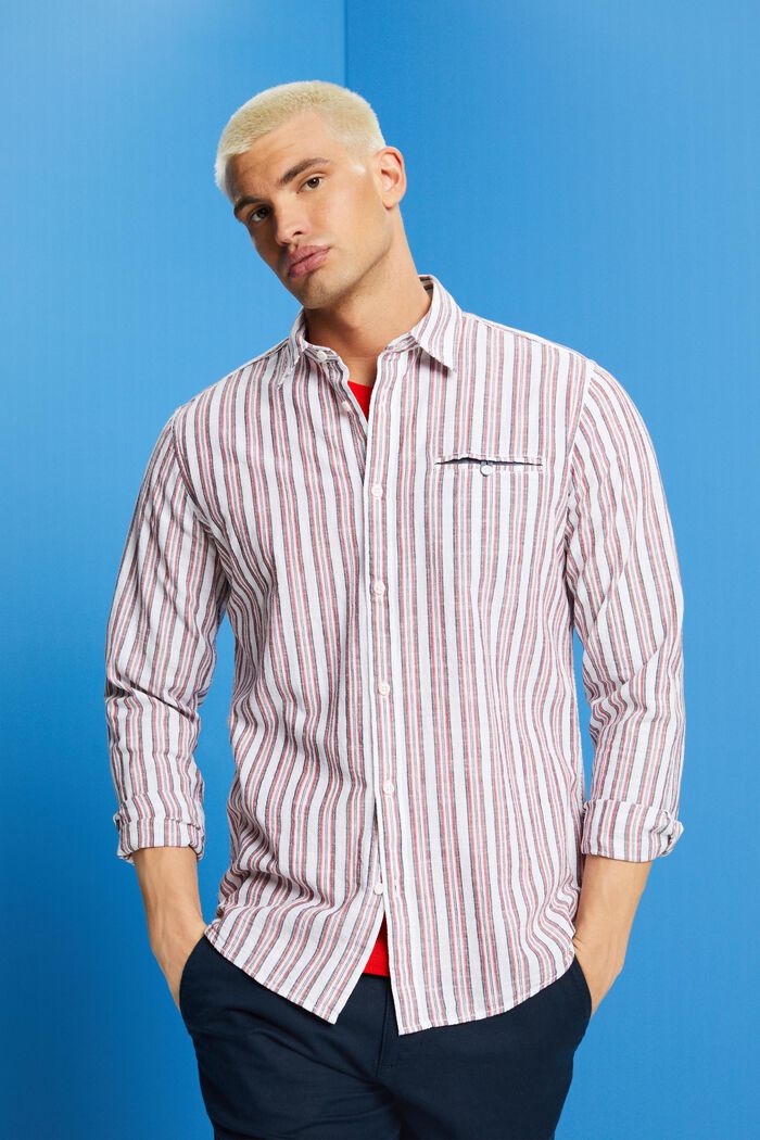 Camicia a righe in cotone, NEW WHITE, detail image number 0