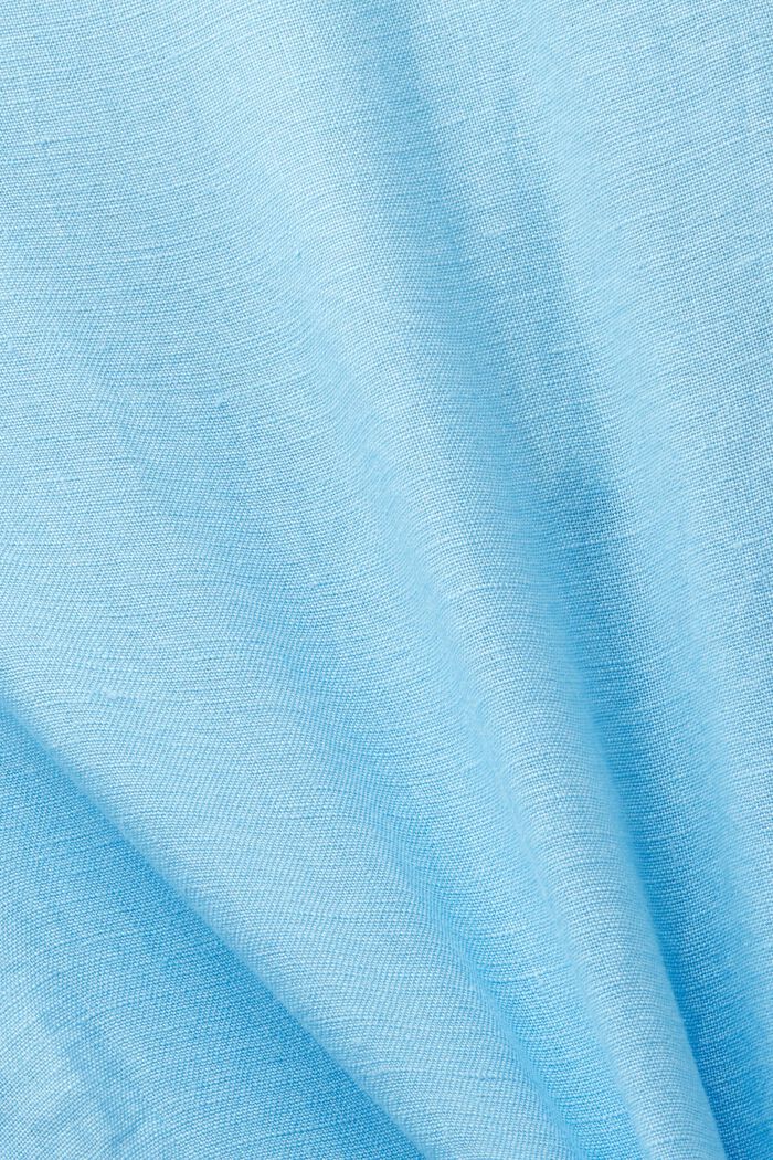 Pantaloncini in lino con risvolto, LIGHT TURQUOISE, detail image number 6