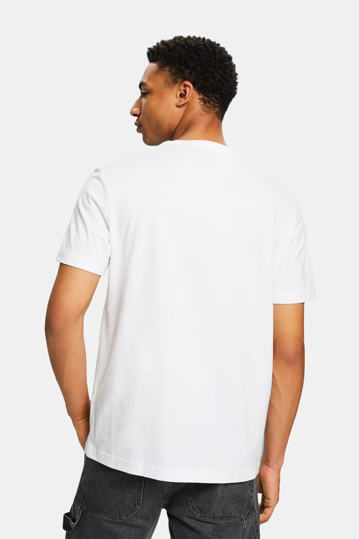 T-shirt girocollo in jersey di cotone Pima, WHITE, detail image number 2