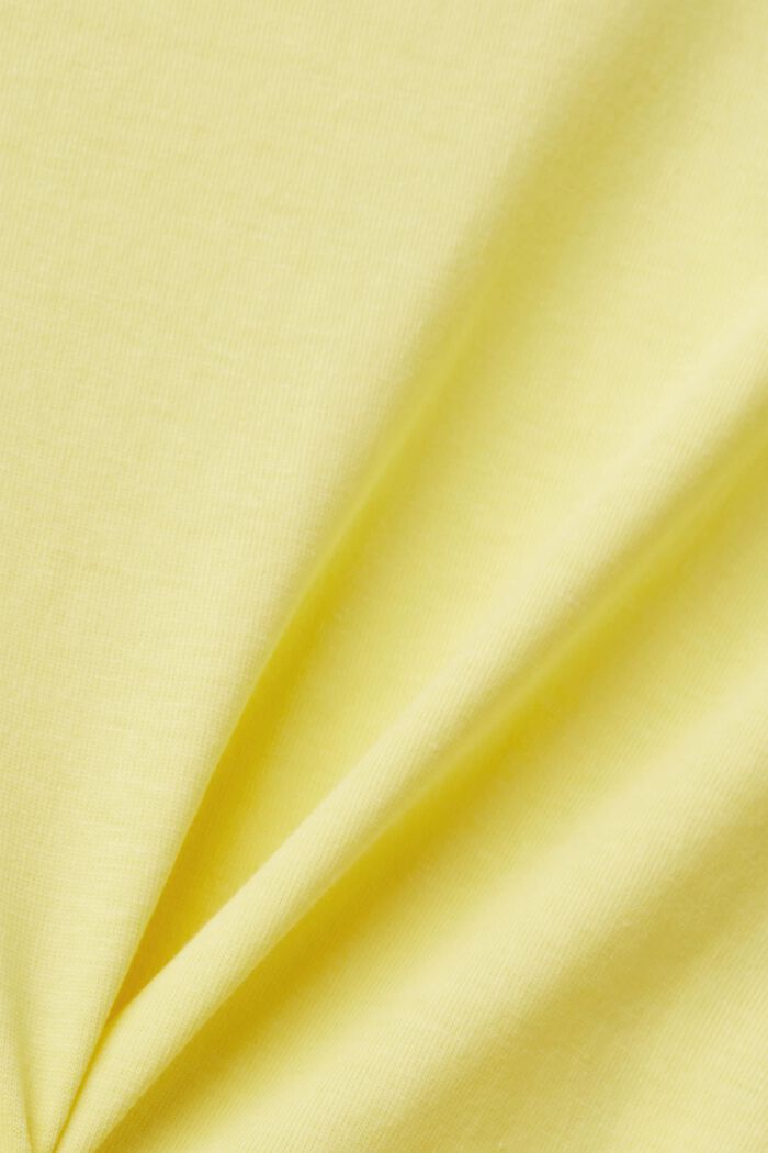 T-shirt in cotone con stampa sul davanti, LIGHT YELLOW, detail image number 4