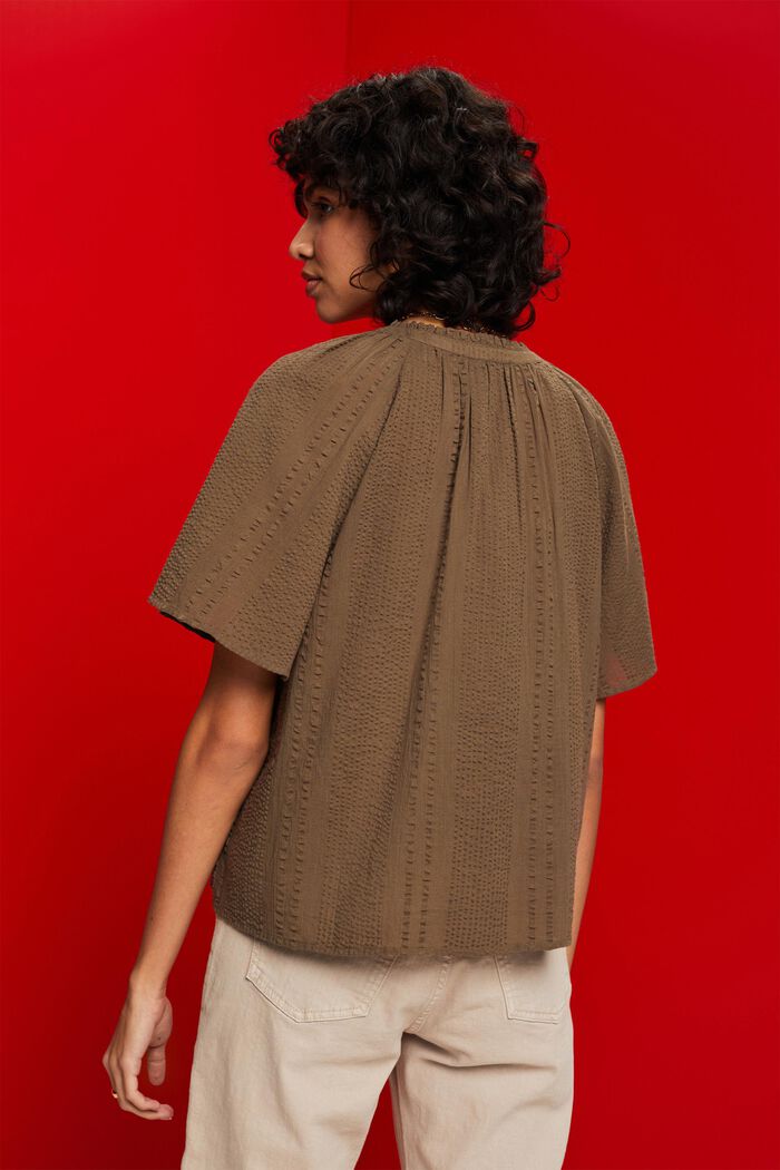 Camicetta in cotone, KHAKI GREEN, detail image number 3
