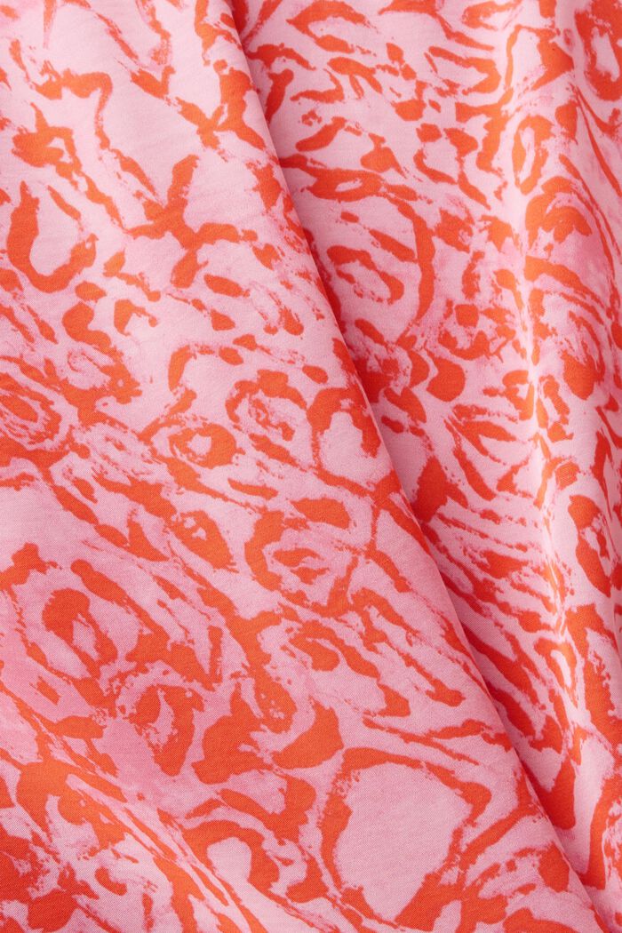 Blusa in raso a fantasia con bordi arricciati, PINK, detail image number 6