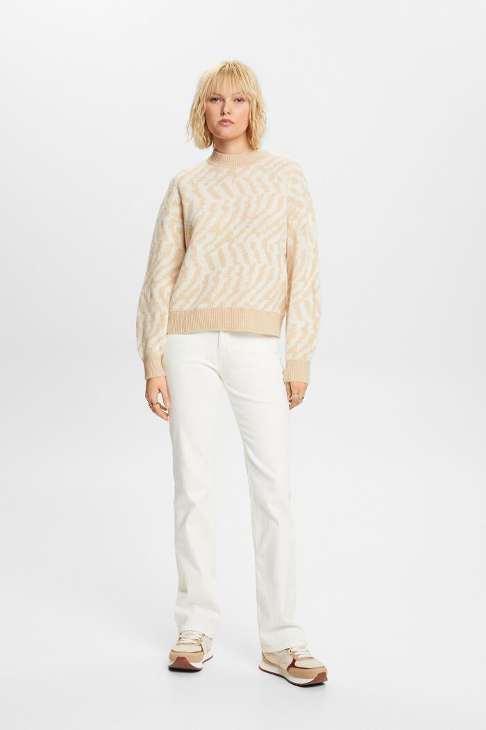 Pullover jacquard astratto, DUSTY NUDE, detail image number 5