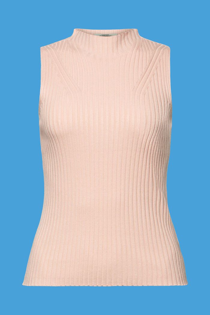 Maglia senza maniche in maglia a coste, PASTEL PINK, detail image number 5