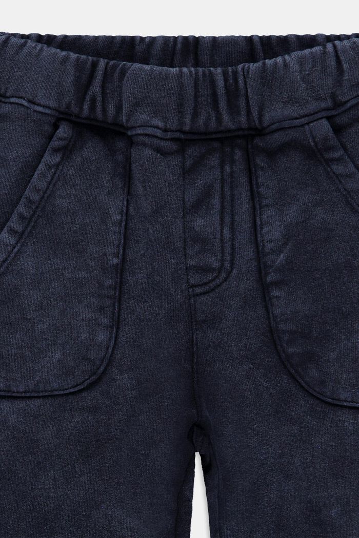Pantaloni da jogging dal look lavato, 100% cotone, BLUE DARK WASHED, detail image number 2
