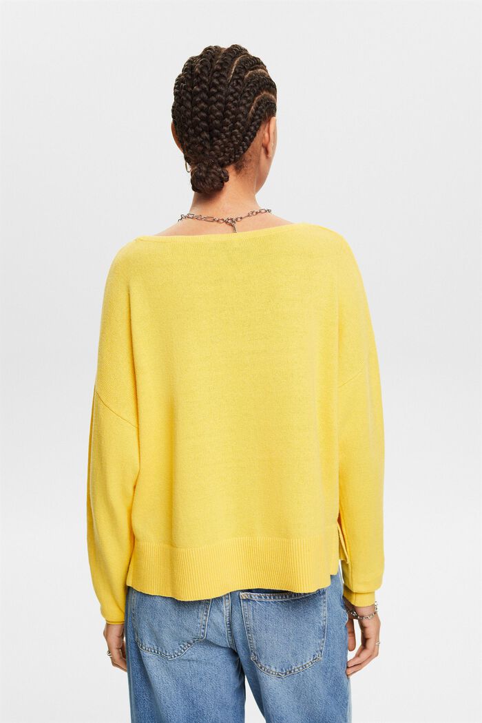 Pullover in cotone e lino, SUNFLOWER YELLOW, detail image number 2