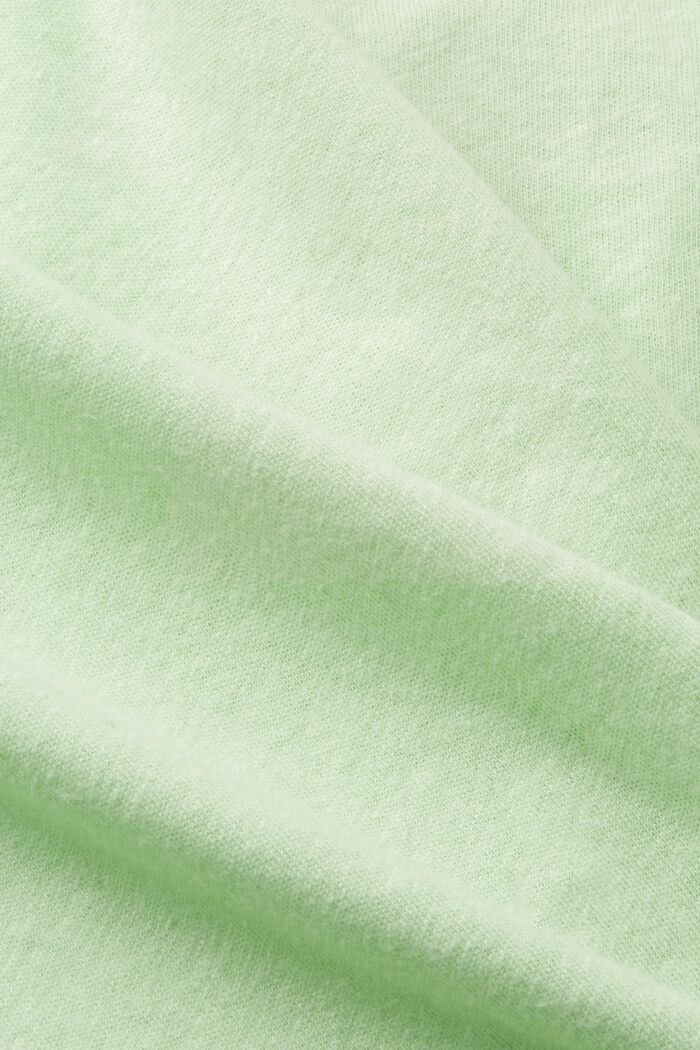 T-shirt in misto lino, CITRUS GREEN, detail image number 4