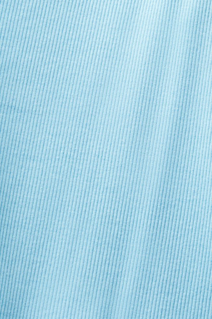 Top con pizzo in jersey di maglia a coste, LIGHT TURQUOISE, detail image number 5