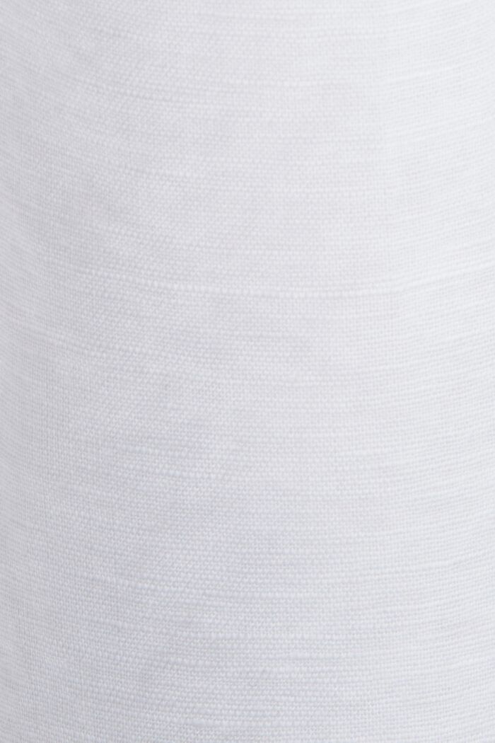 CURVY Blusa in misto lino e cotone, WHITE, detail image number 1