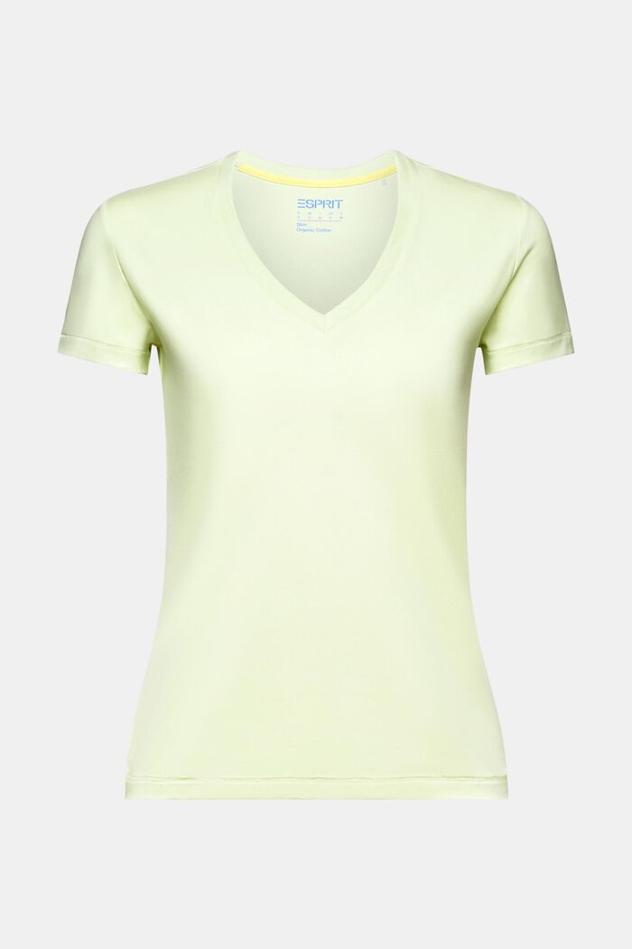 T-shirt in jersey con scollo a V, PASTEL GREEN, detail image number 5