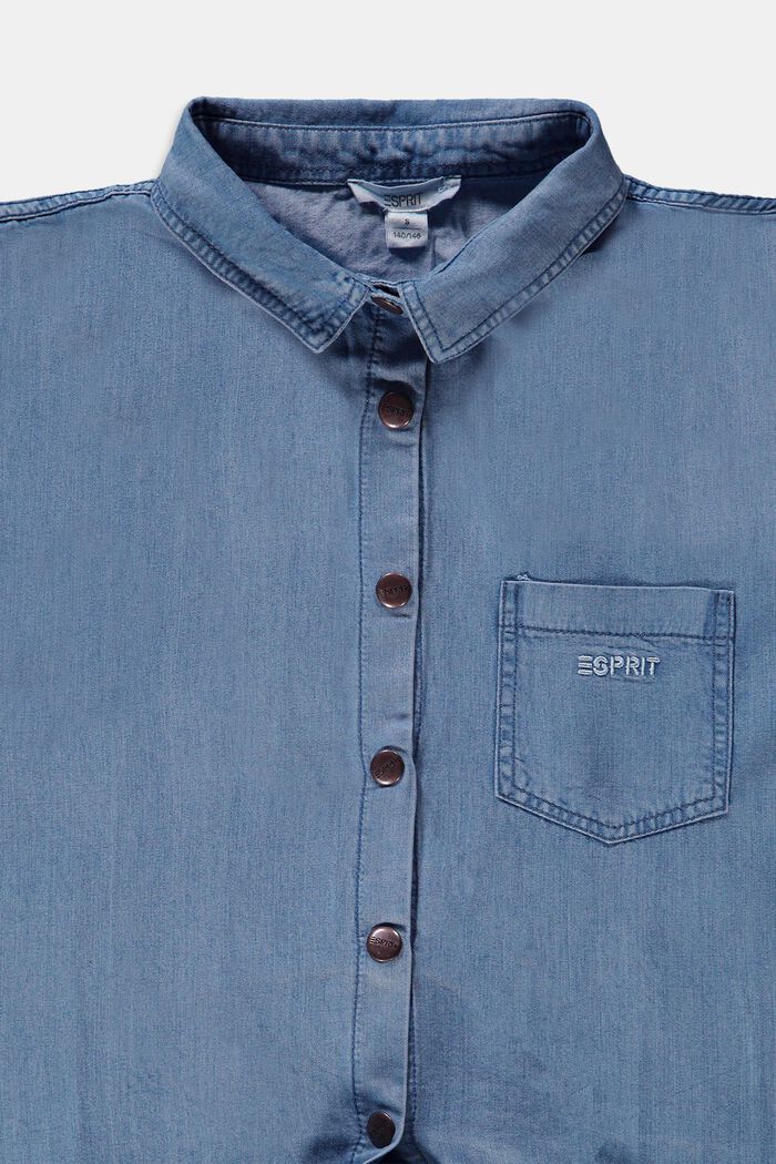 Blusa di jeans da annodare, BLUE LIGHT WASHED, detail image number 2