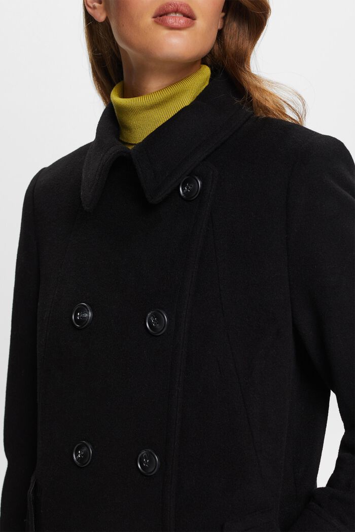 In materiale riciclato: cappotto in misto lana con cashmere, BLACK, detail image number 2