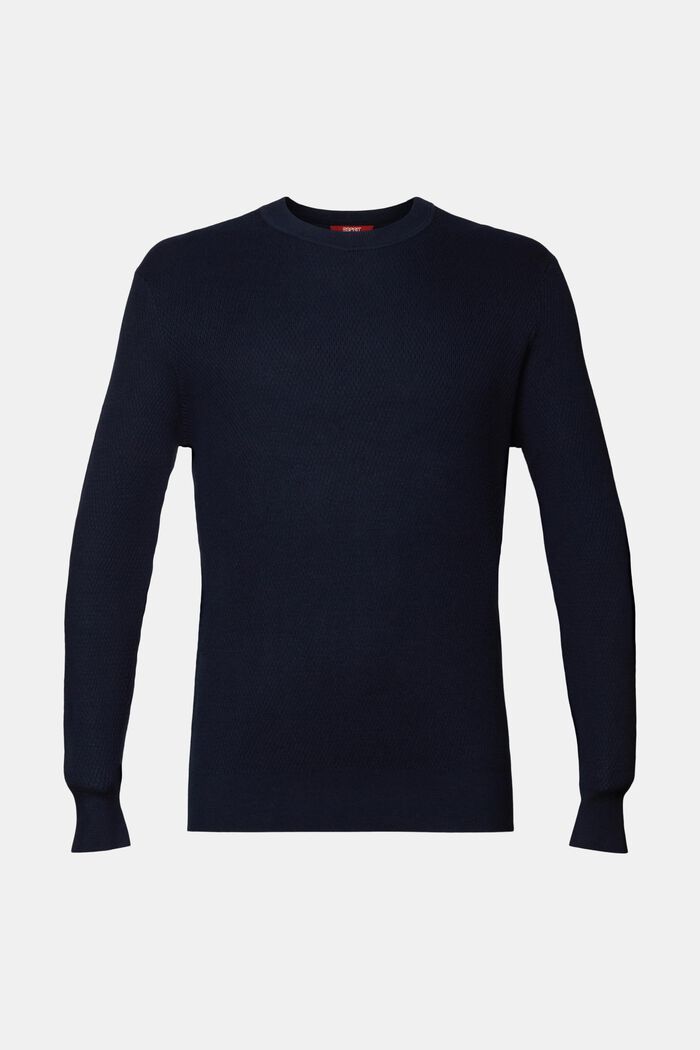 Pullover a girocollo in maglia strutturata, NAVY, detail image number 5