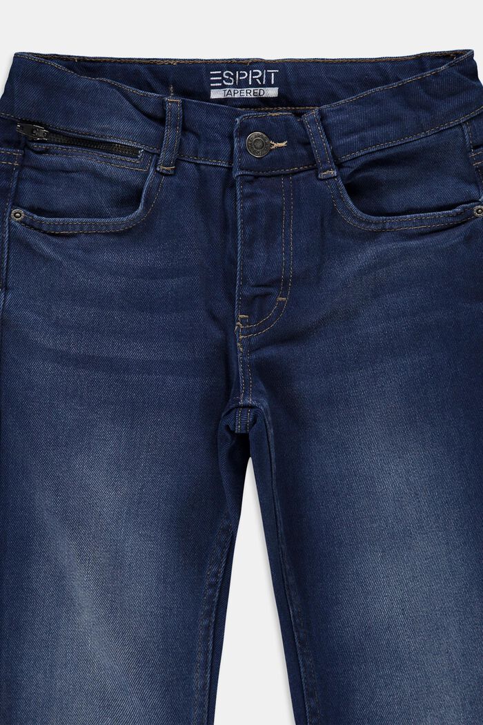 Jeans casual con vita regolabile, BLUE DARK WASHED, detail image number 2