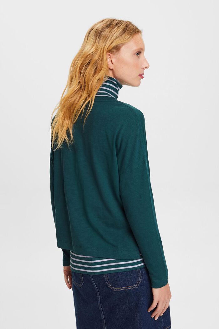 Maglia basic a maniche lunghe in jersey, EMERALD GREEN, detail image number 4