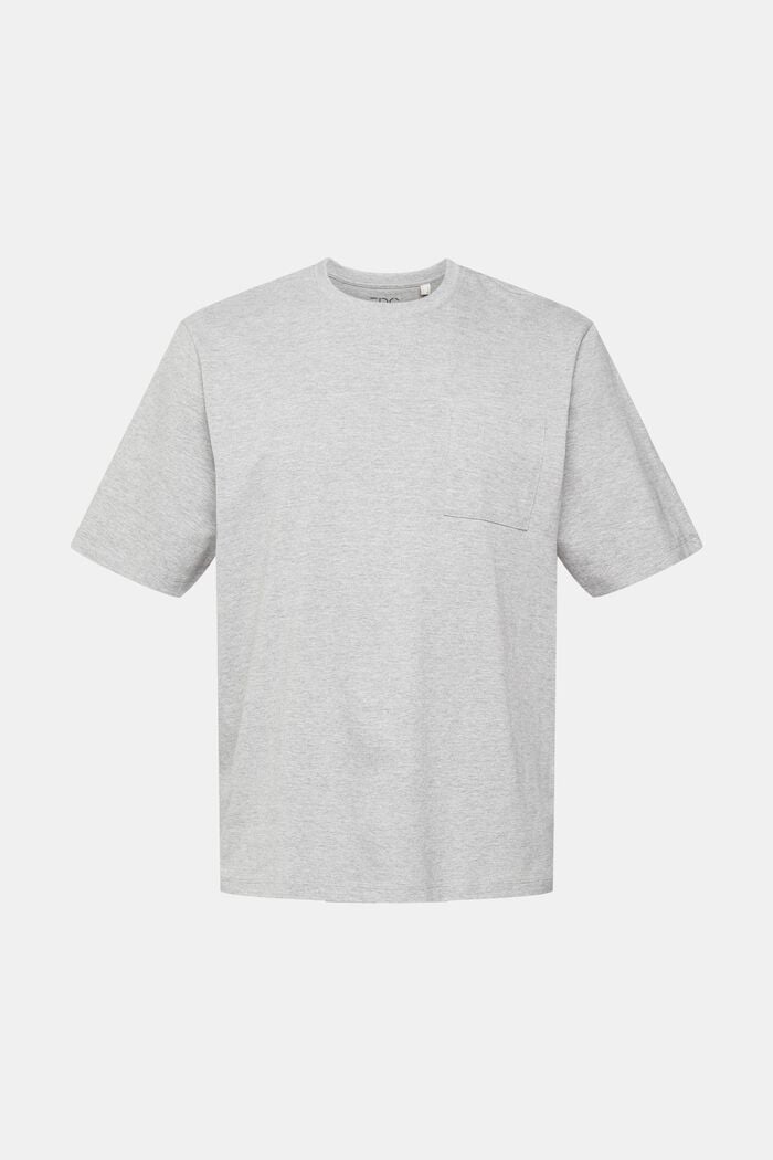 T-shirt in jersey melangiato, LENZING™ ECOVERO™, MEDIUM GREY, detail image number 6