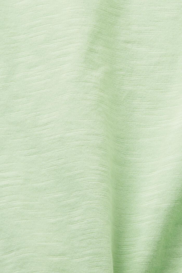 T-shirt in cotone con scollo a V, CITRUS GREEN, detail image number 4