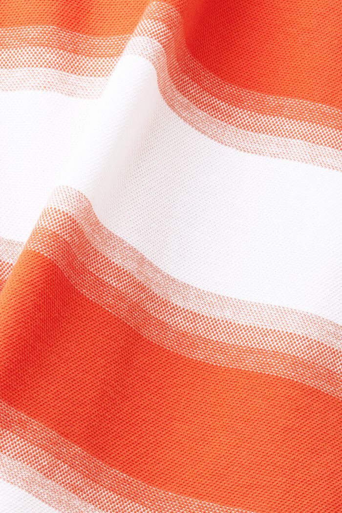 T-shirt a righe in piqué di cotone, ORANGE RED, detail image number 5