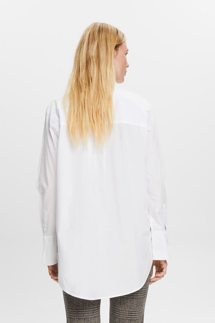 Camicia blusata ampia, 100% cotone, WHITE, detail image number 3