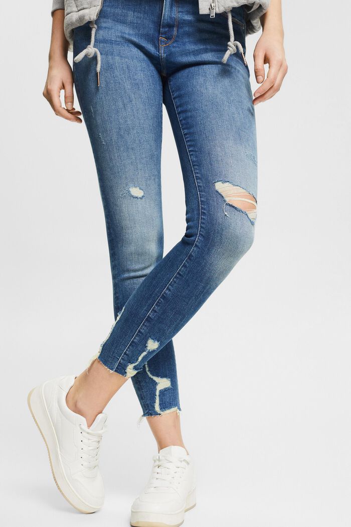 Jeans dal look rovinato, cotone biologico