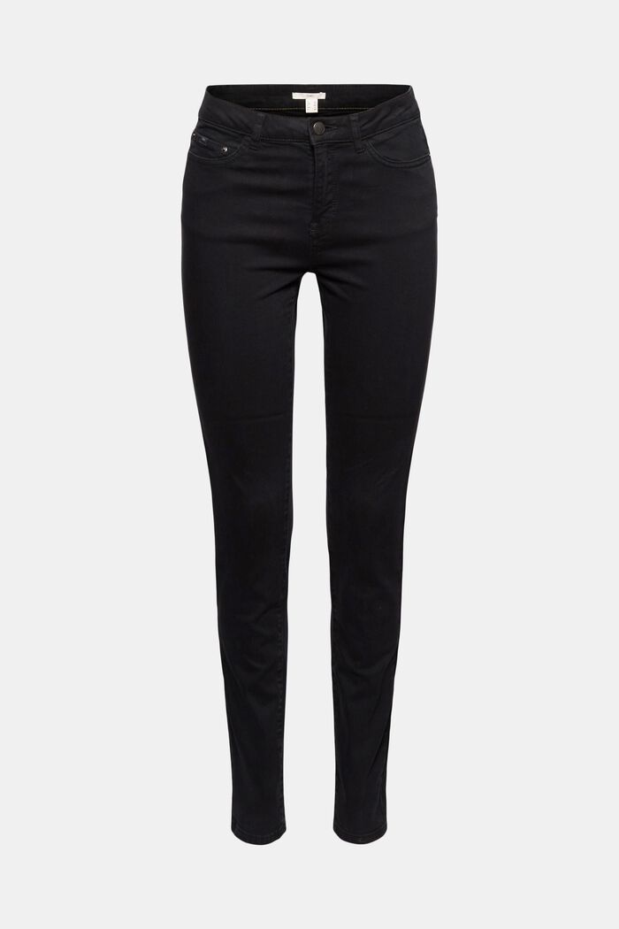 Pantaloni stretch con cotone biologico, BLACK, detail image number 0