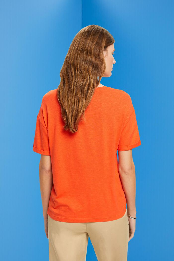 T-shirt con dettaglio incrociato, ORANGE RED, detail image number 3