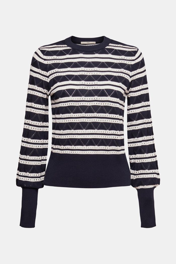 Pullover pointelle con righe, NAVY, detail image number 2