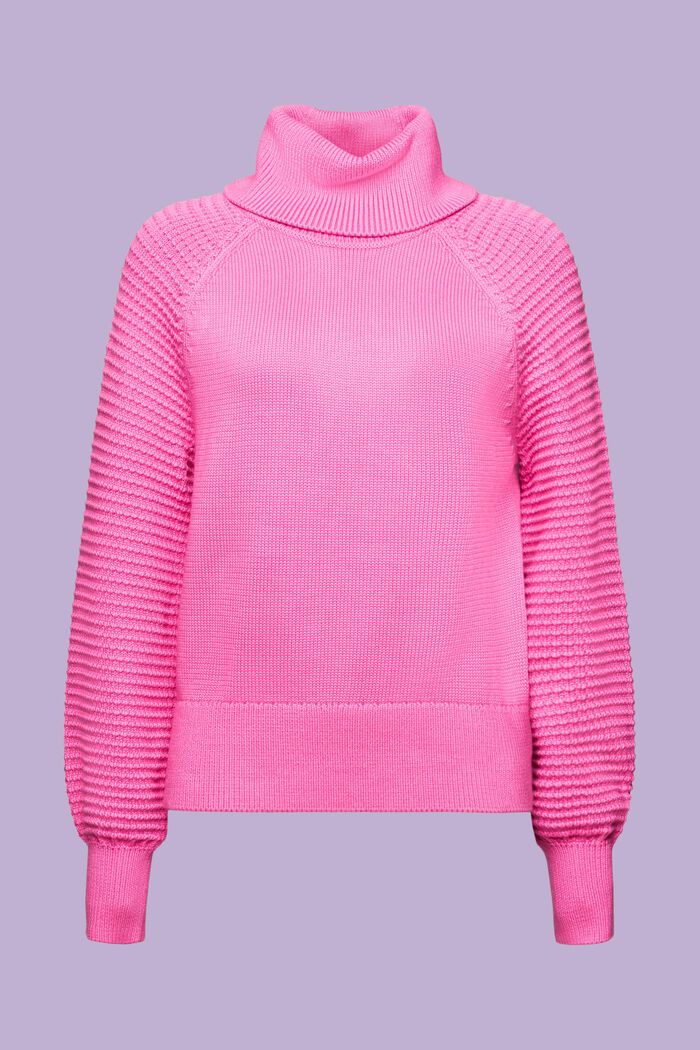 Pullover dolcevita in cotone, PINK FUCHSIA, detail image number 6