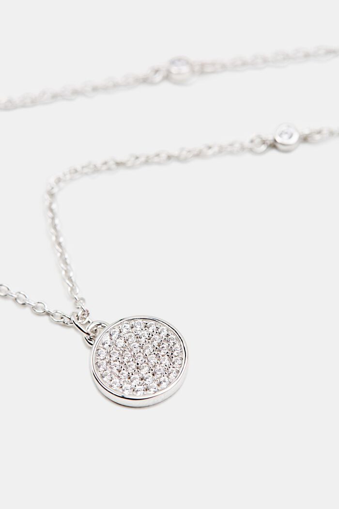 Collana con zirconi, argento sterling, SILVER, detail image number 1