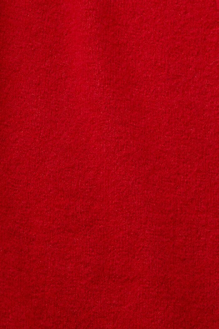 Cardigan a V con bottoni, misto lana, DARK RED, detail image number 5