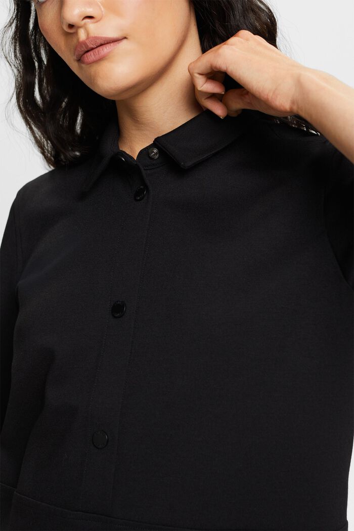 Abito a camicia in jersey Punto, BLACK, detail image number 2