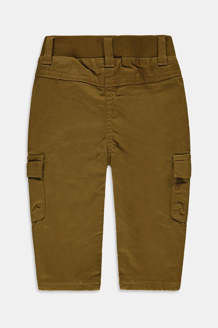 Pantaloni cargo in cotone con cintura elastica, RUST BROWN, detail image number 1