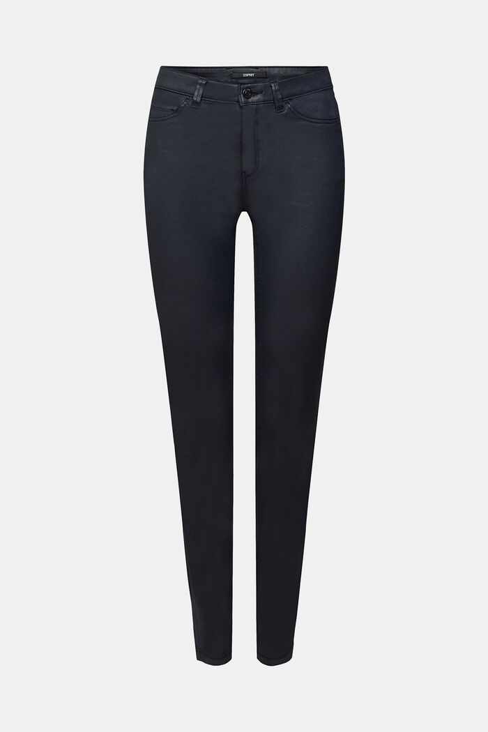 Pantaloni Slim Fit a vita alta in similpelle, BLACK, detail image number 2
