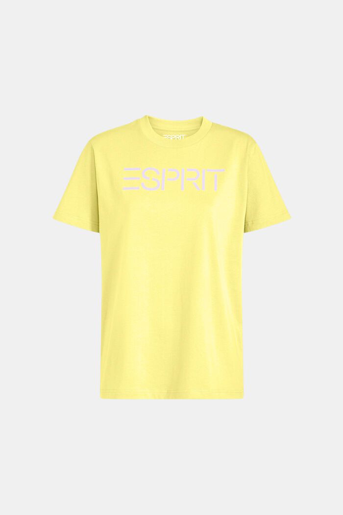 T-shirt unisex in jersey di cotone con logo, LIME YELLOW, detail image number 6