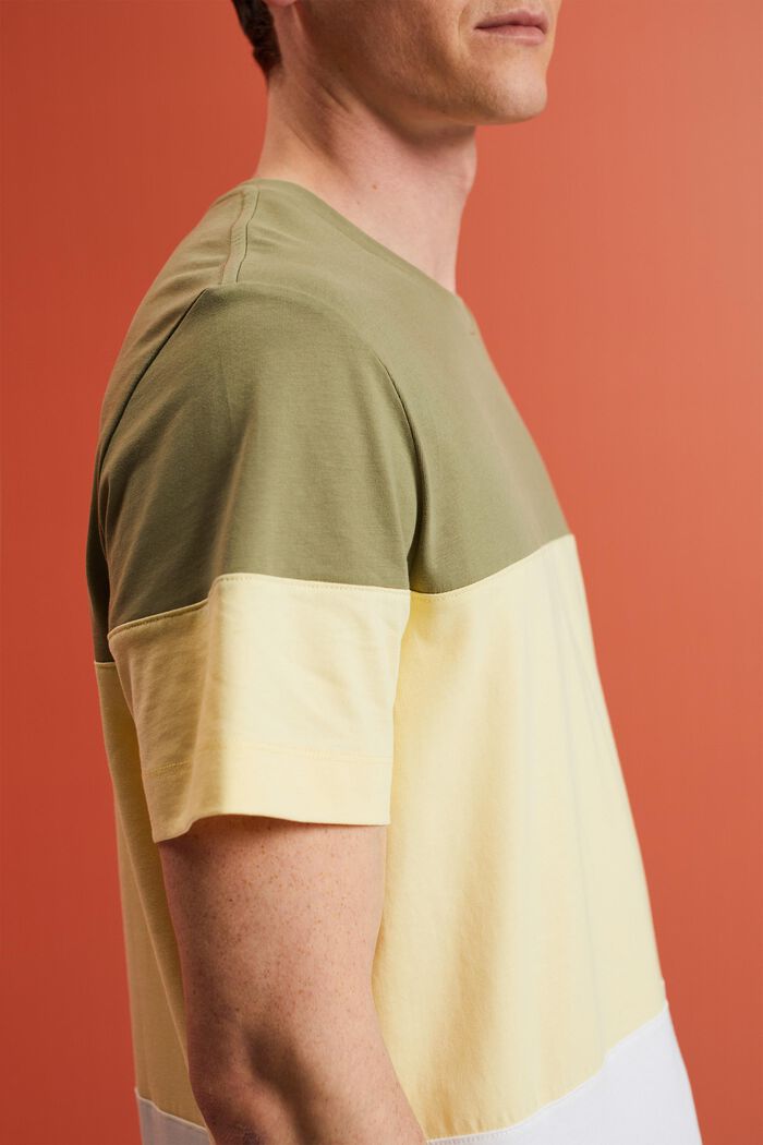 T-shirt a blocchi di colore, 100% cotone, LIGHT KHAKI, detail image number 2