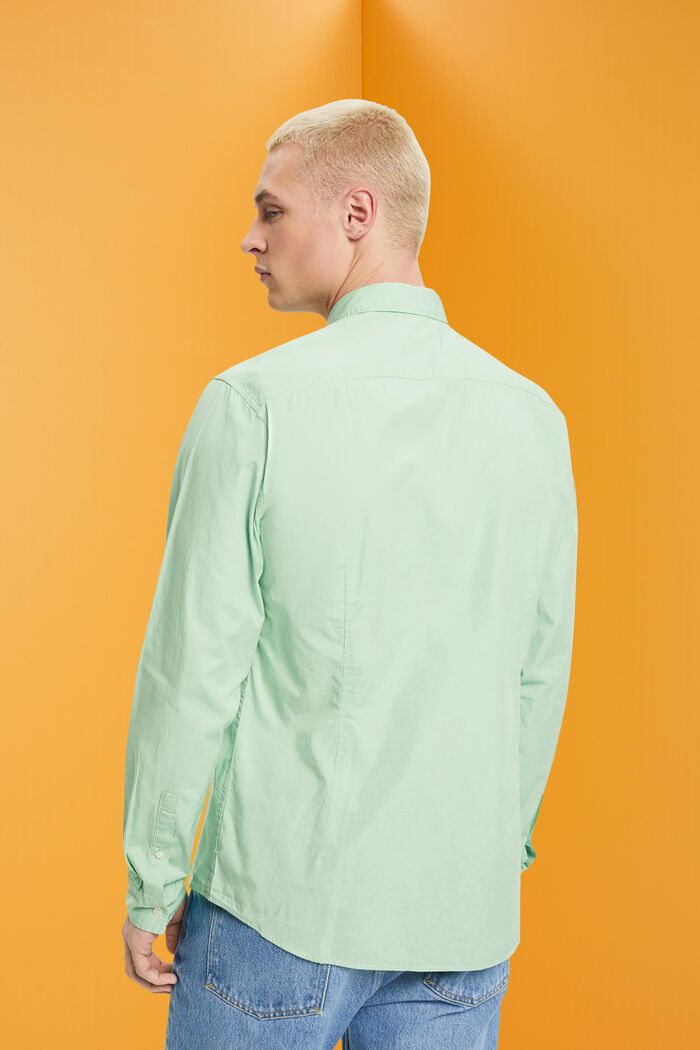 Camicia Slim Fit in cotone sostenibile, PASTEL GREEN, detail image number 3