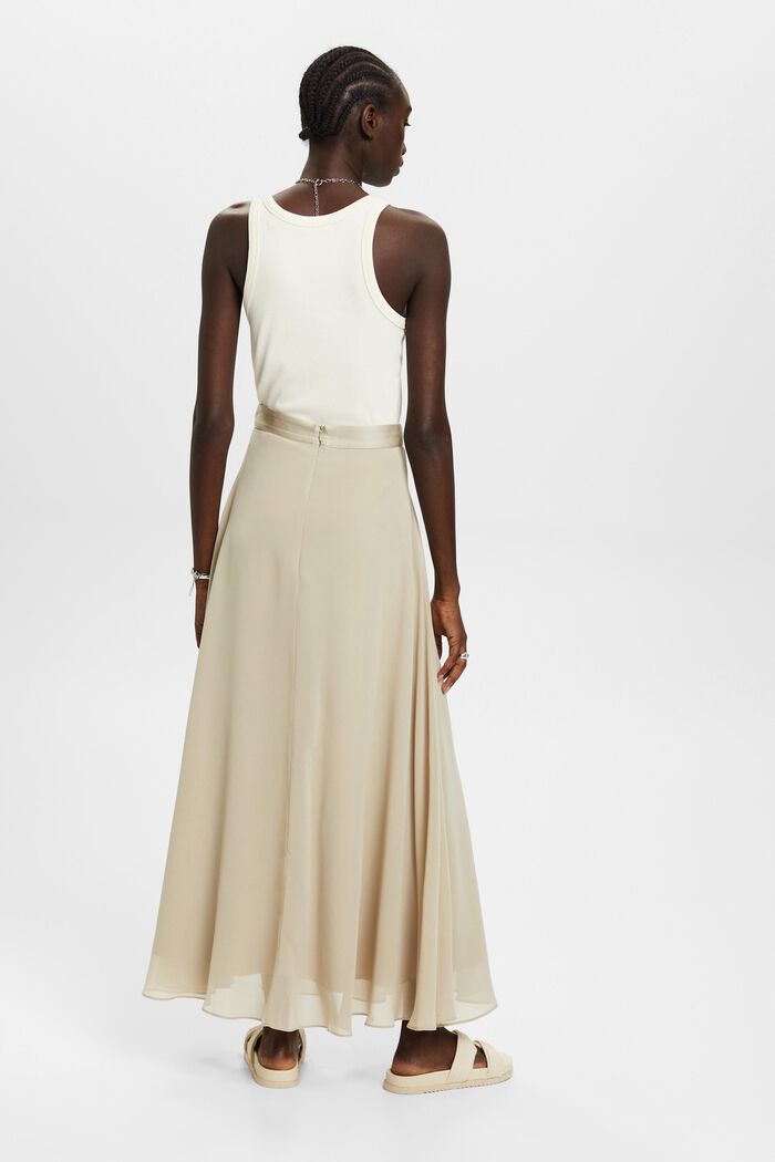 Gonna maxi in chiffon, DUSTY GREEN, detail image number 3