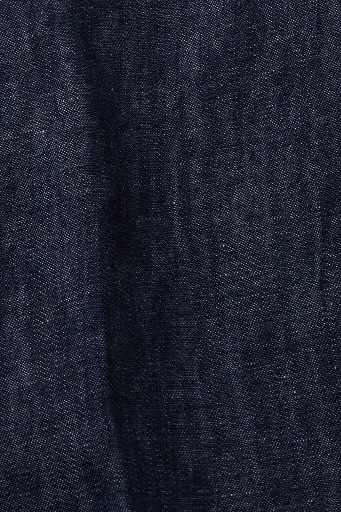 Pantaloncini chino in lino e cotone, BLUE BLACK, detail image number 8
